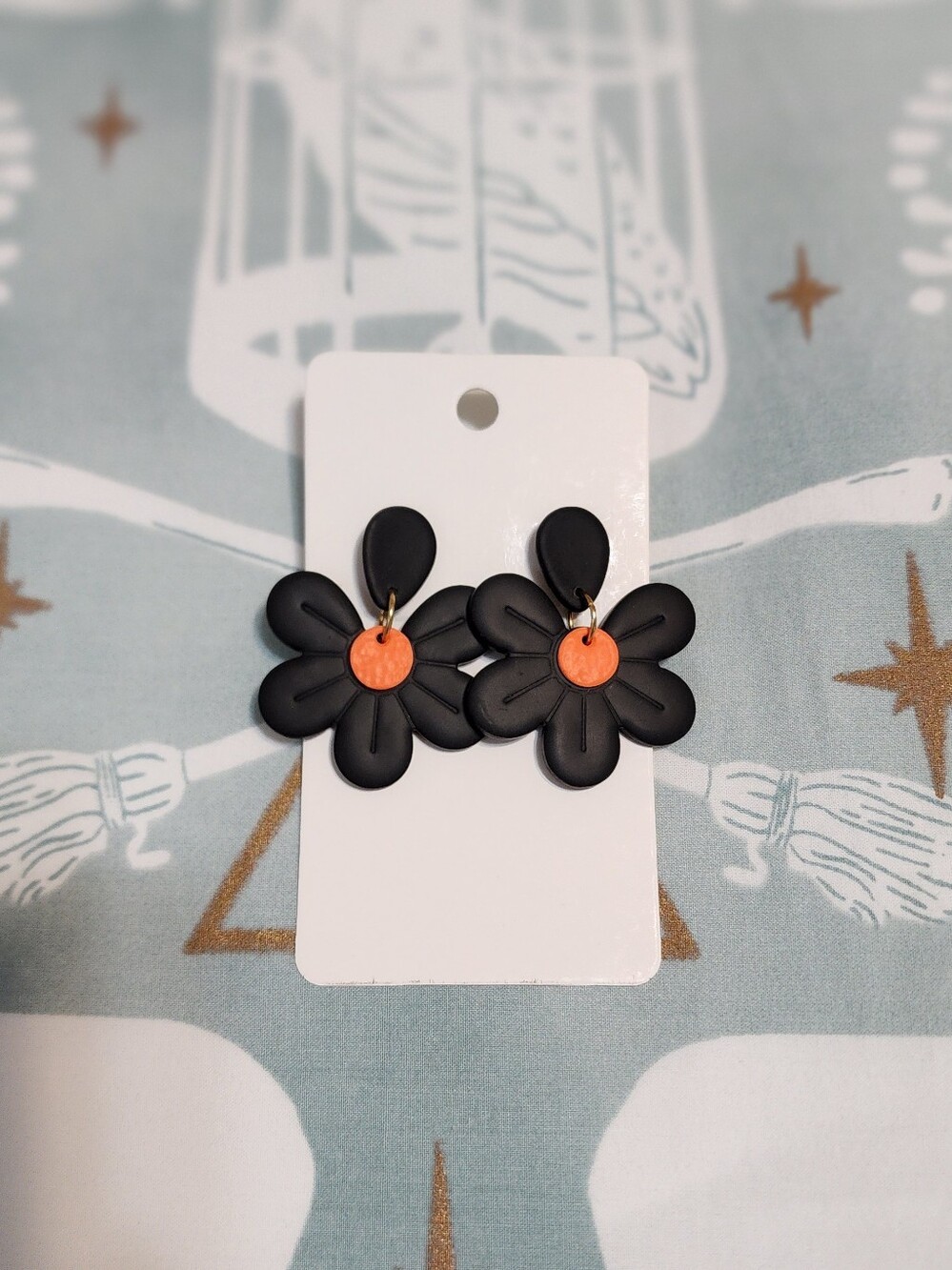 Halloween Flower Earrings Handmade